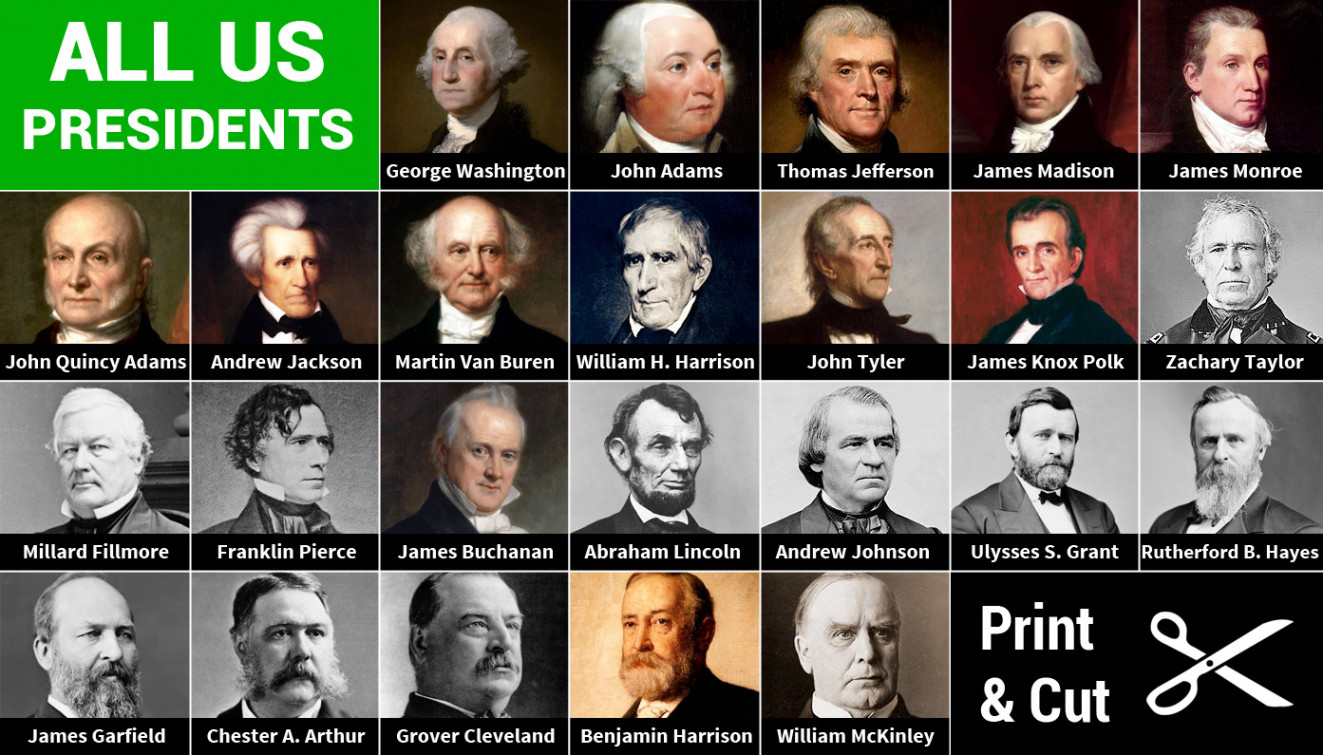 All US Presidents in Order - Pictures and Names  Memozor