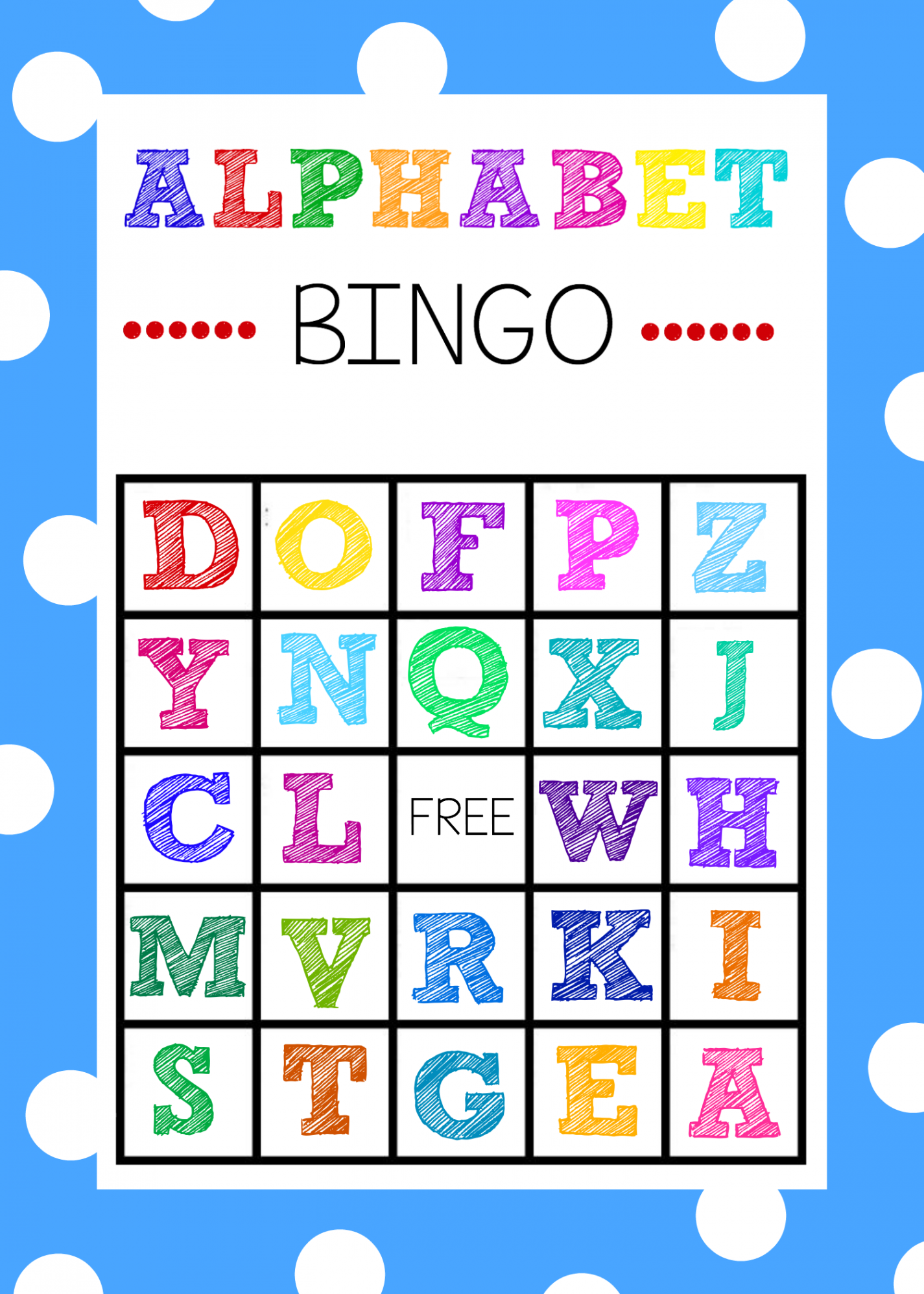 Alphabet Bingo Game - Crazy Little Projects