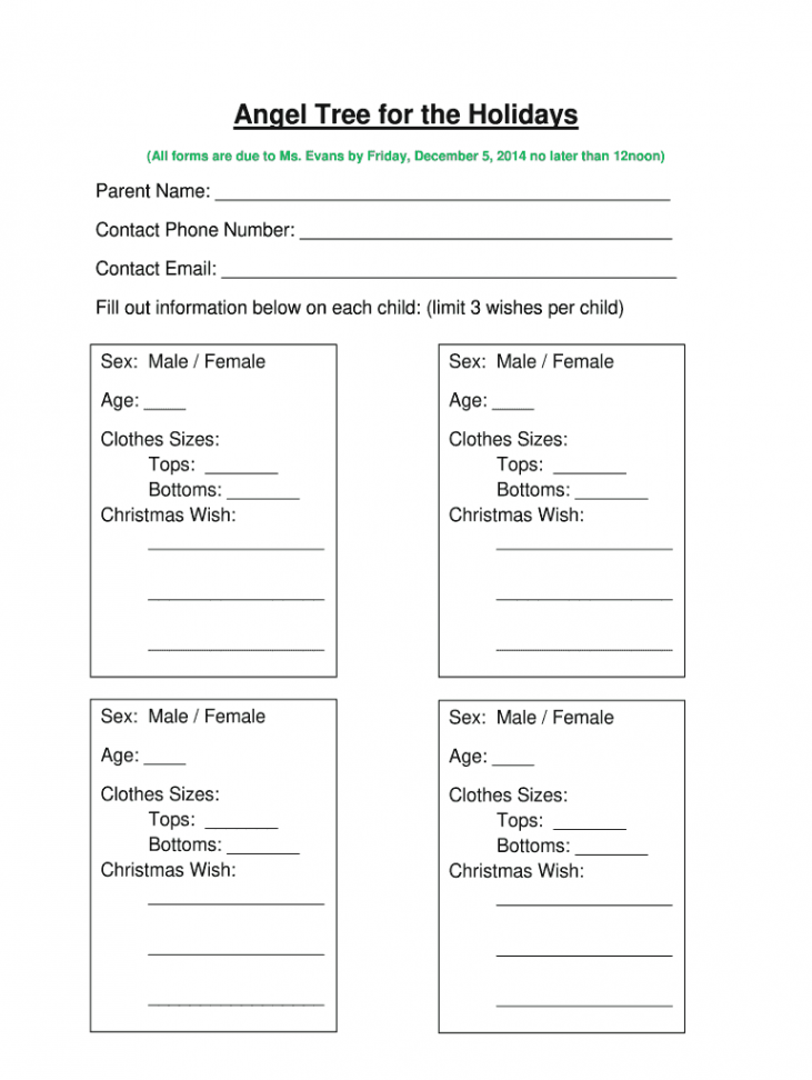 Angel Tree Template - Fill Online, Printable, Fillable, Blank