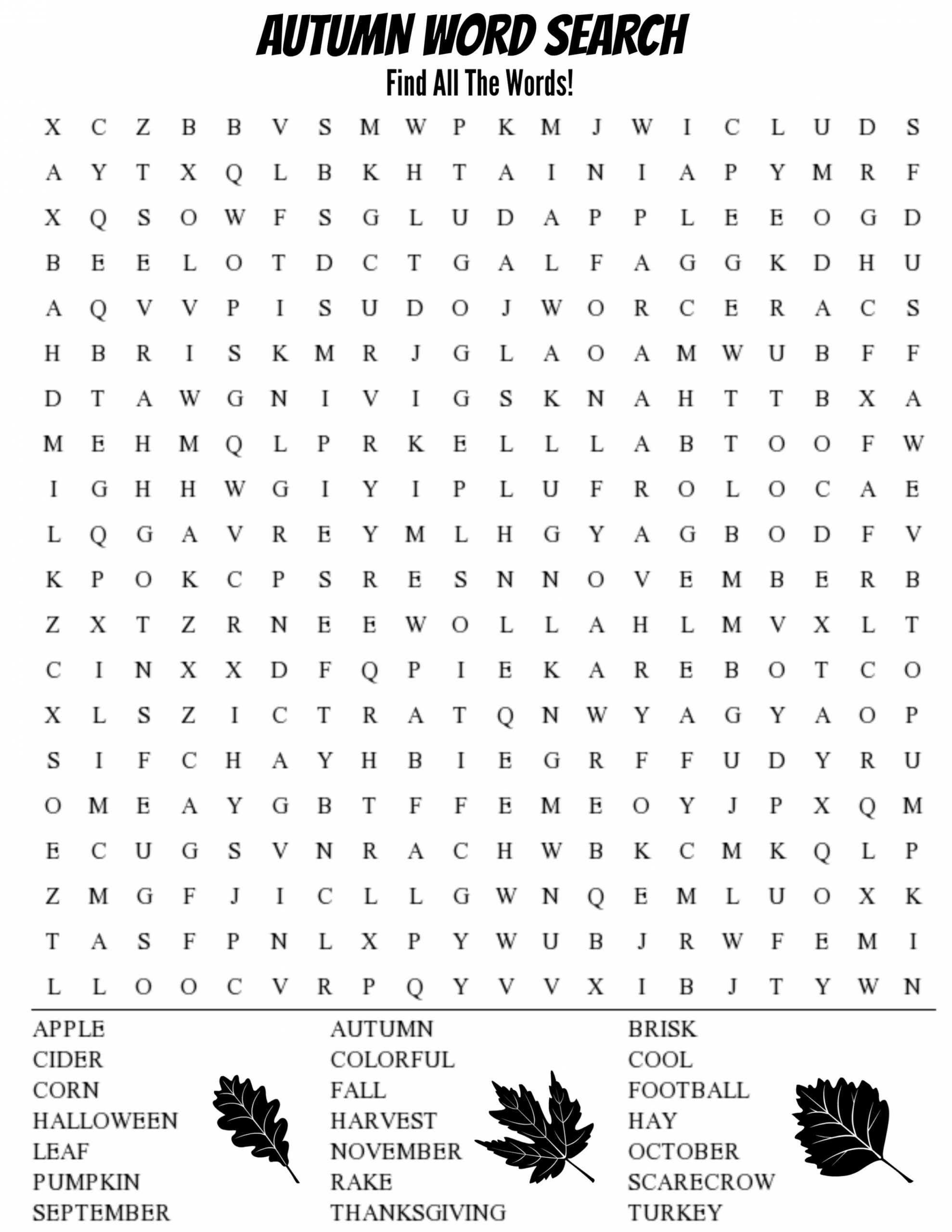 Autumn Word Search — Thrifty Mommas Tips