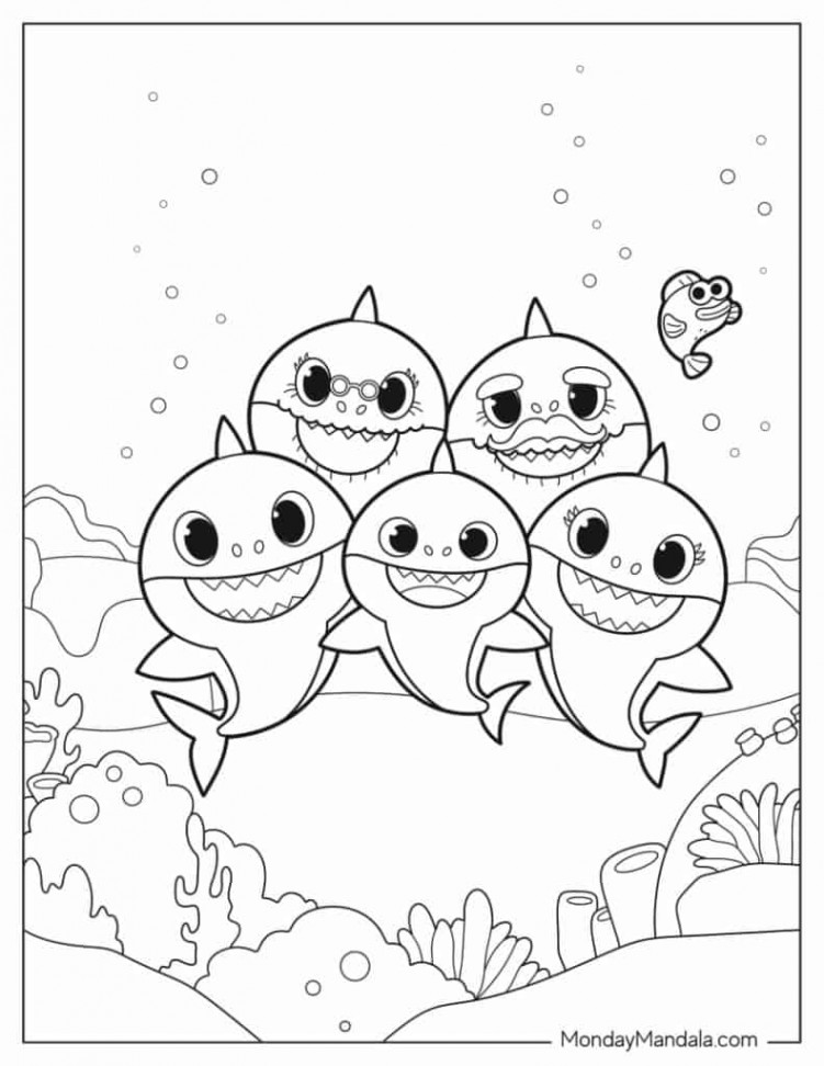 Baby Shark Coloring Pages (Free PDF Printables)