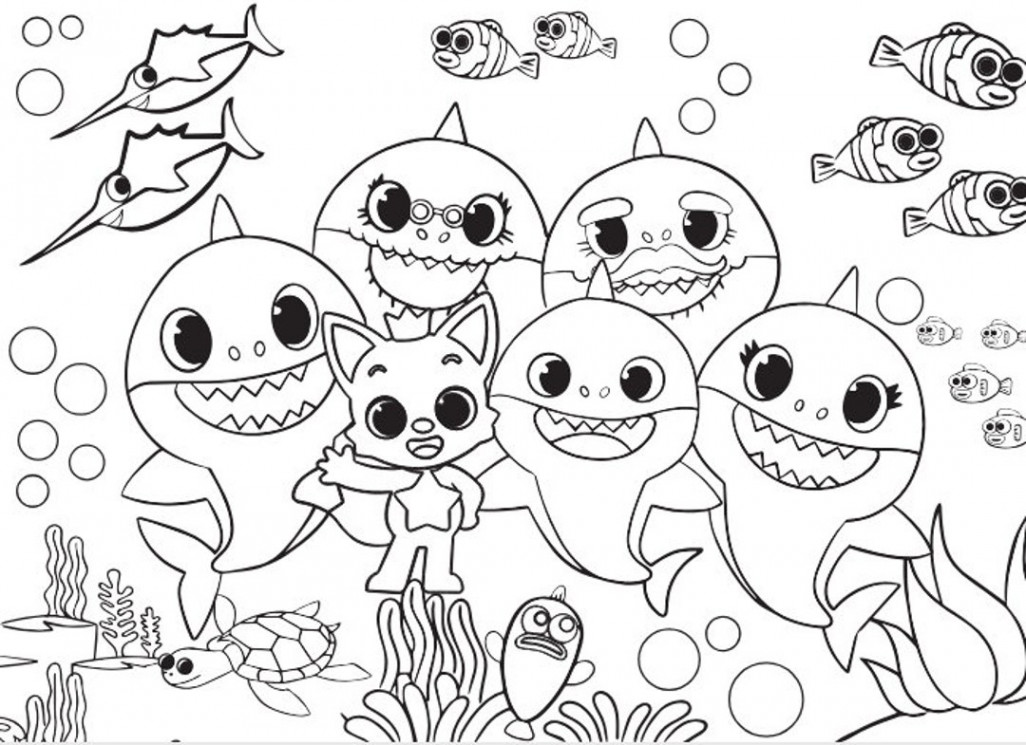 Baby Shark Pdf Printable Coloring Page - Etsy Australia