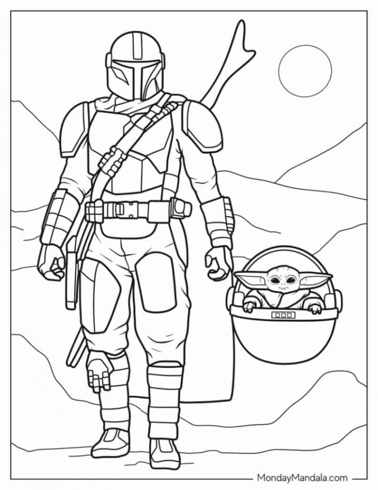 Baby Yoda Coloring Pages (Free PDF Printables)