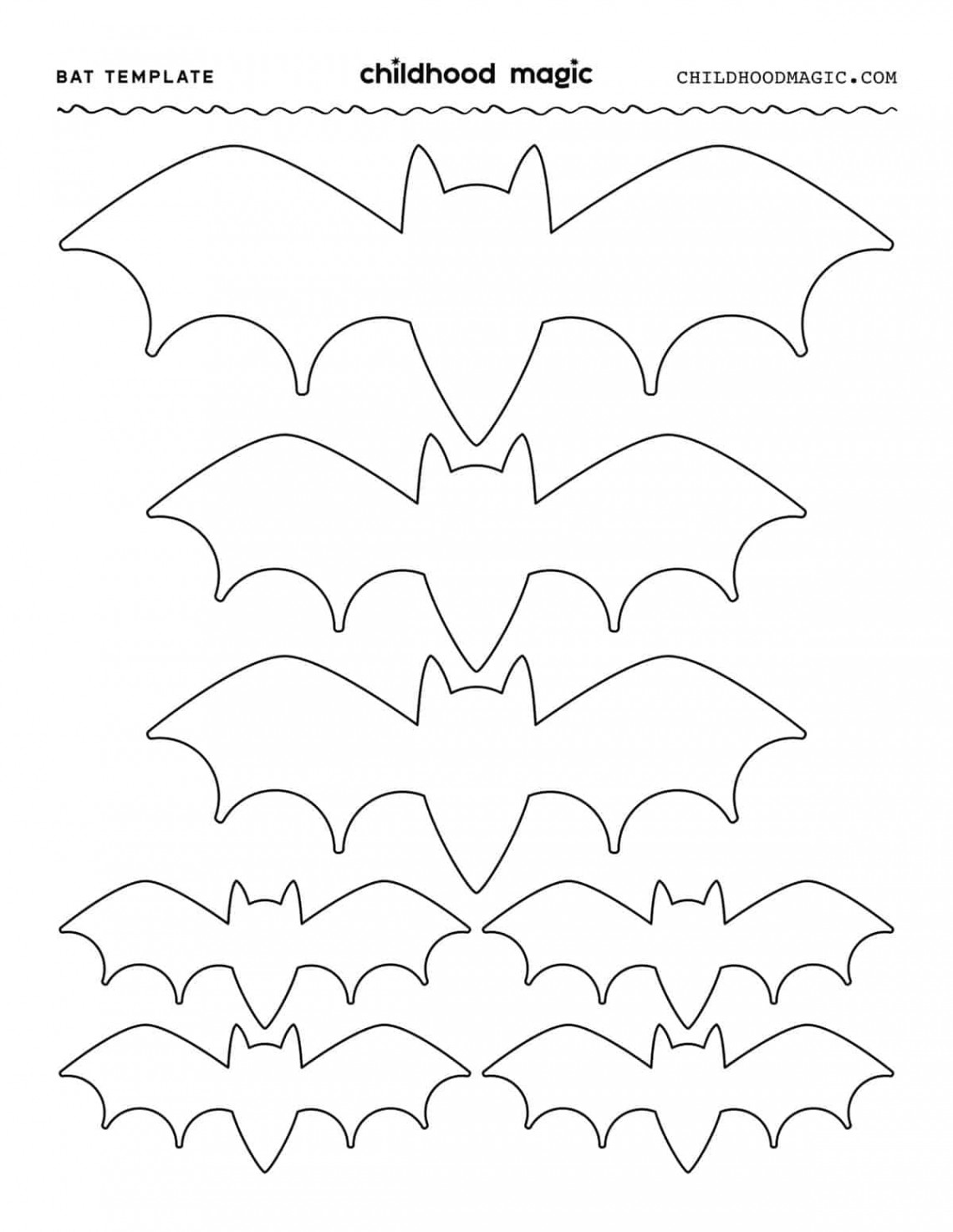 Bat Template - Free Printable - Childhood Magic