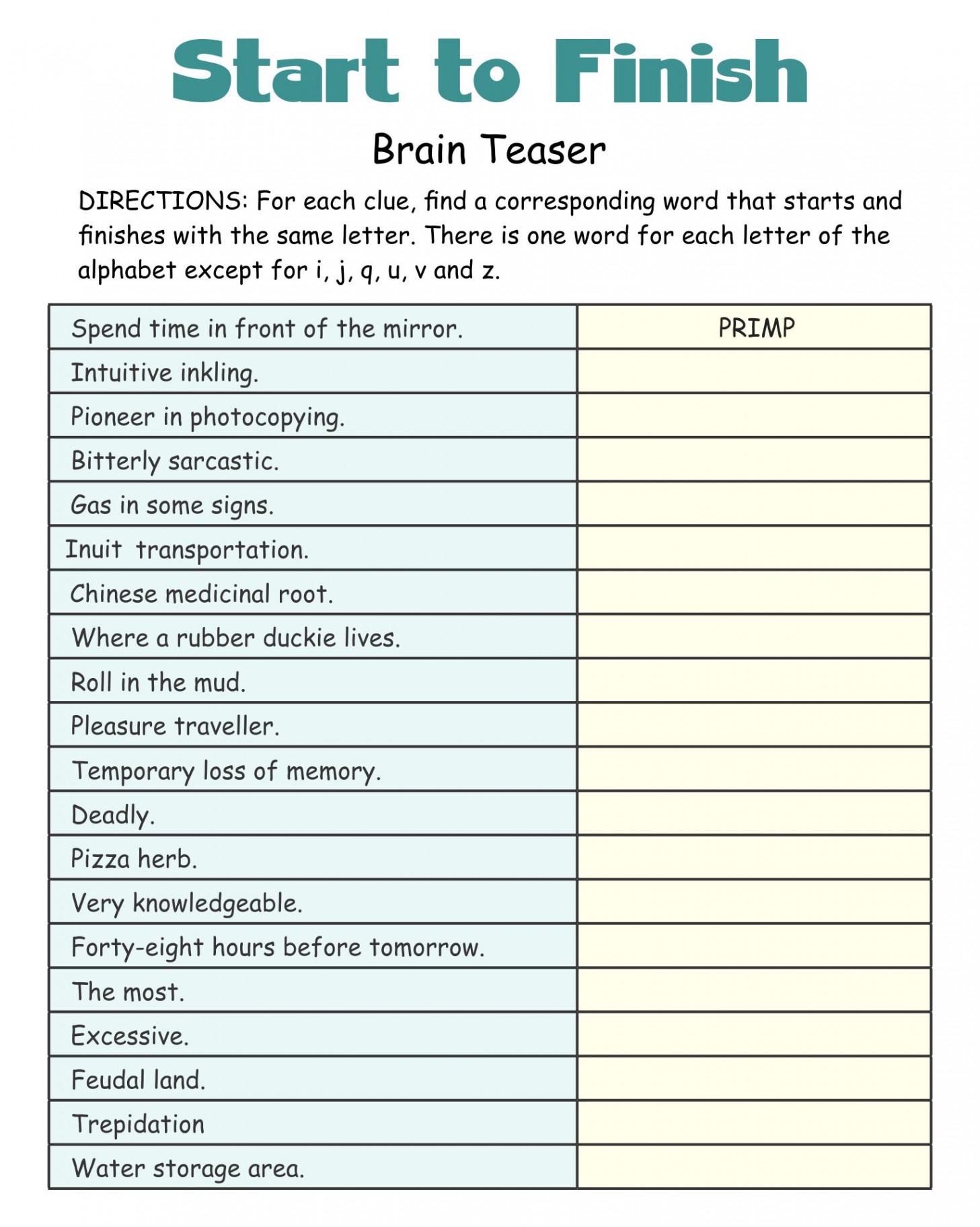 Best Adult Cognitive Worksheets Printable PDF for Free at