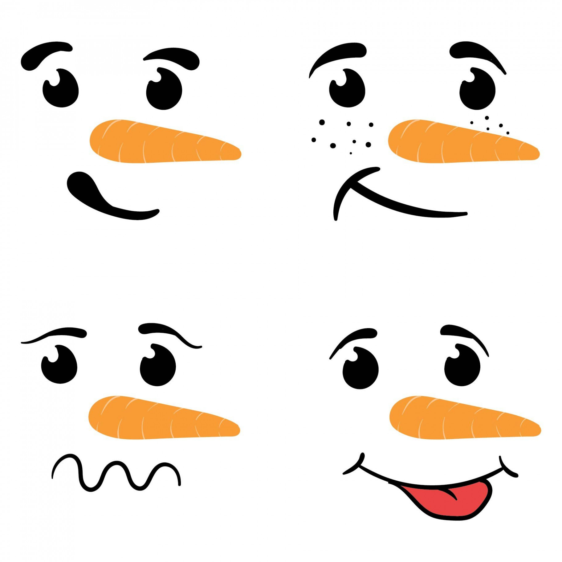 Best Free Printable Snowman Face Template  Printable snowman