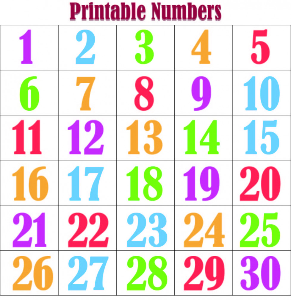 Best Printable Number - printablee