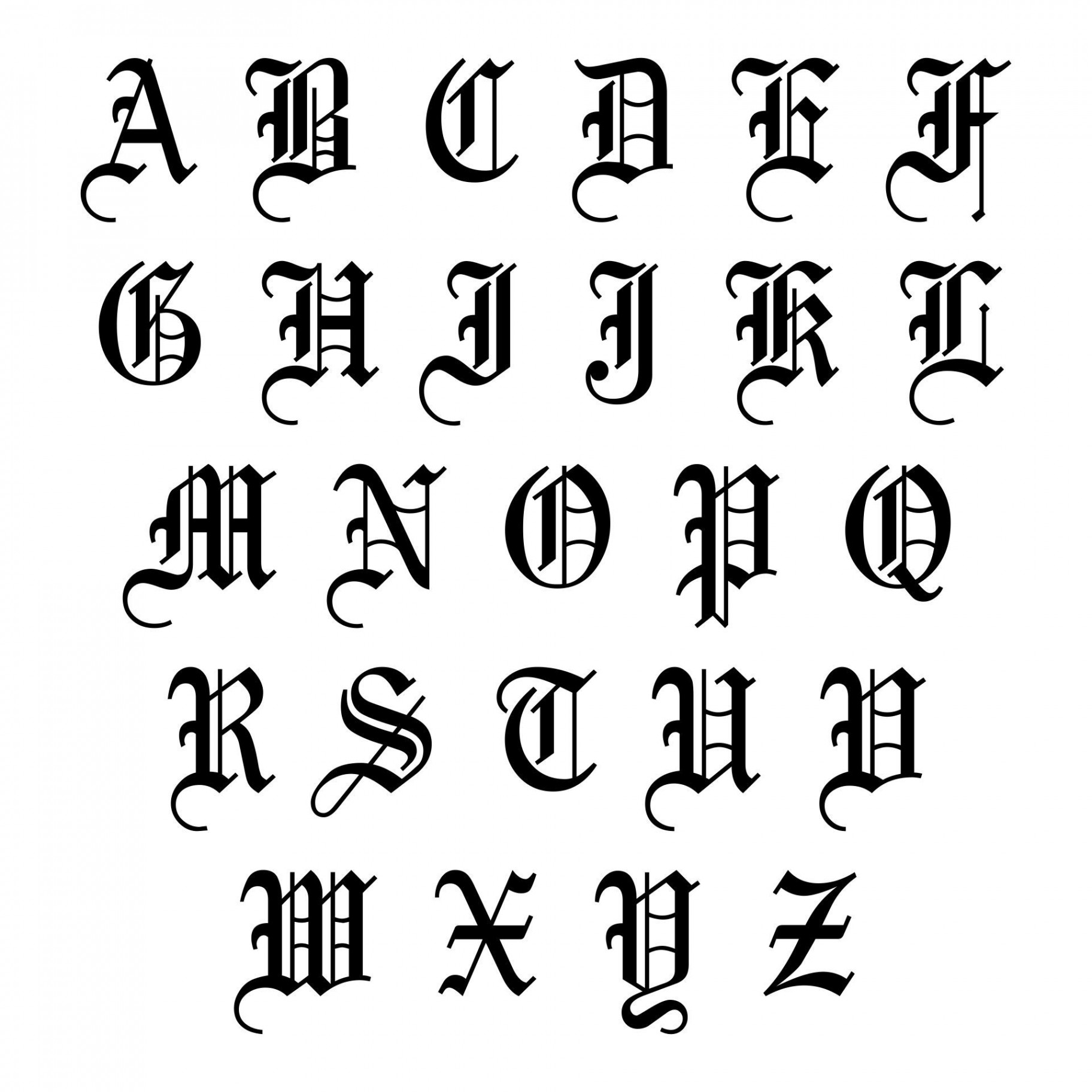 Best Printable Old English Alphabet A-Z for Free at Printablee