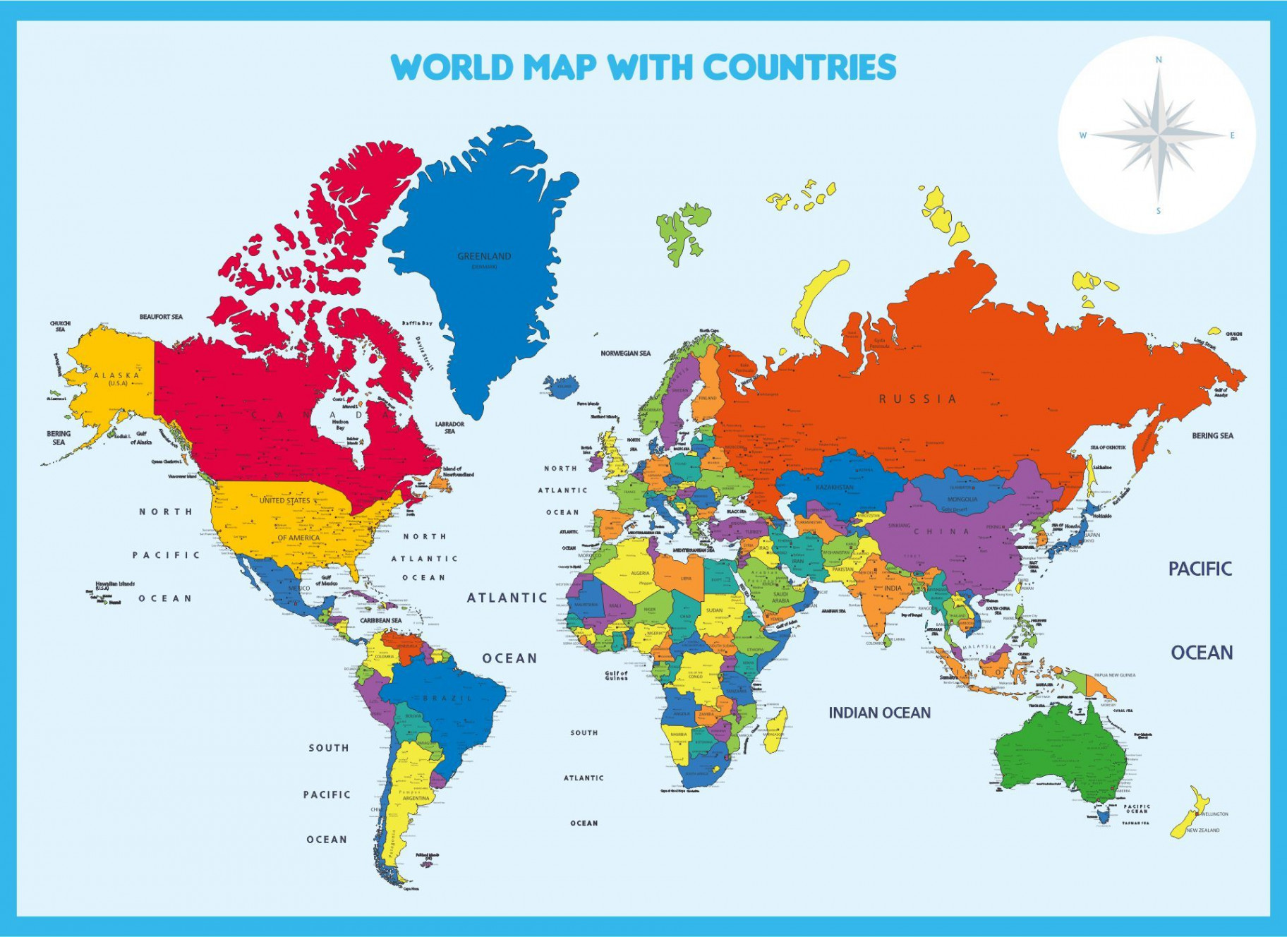 Best World Map Printable A Size - printablee