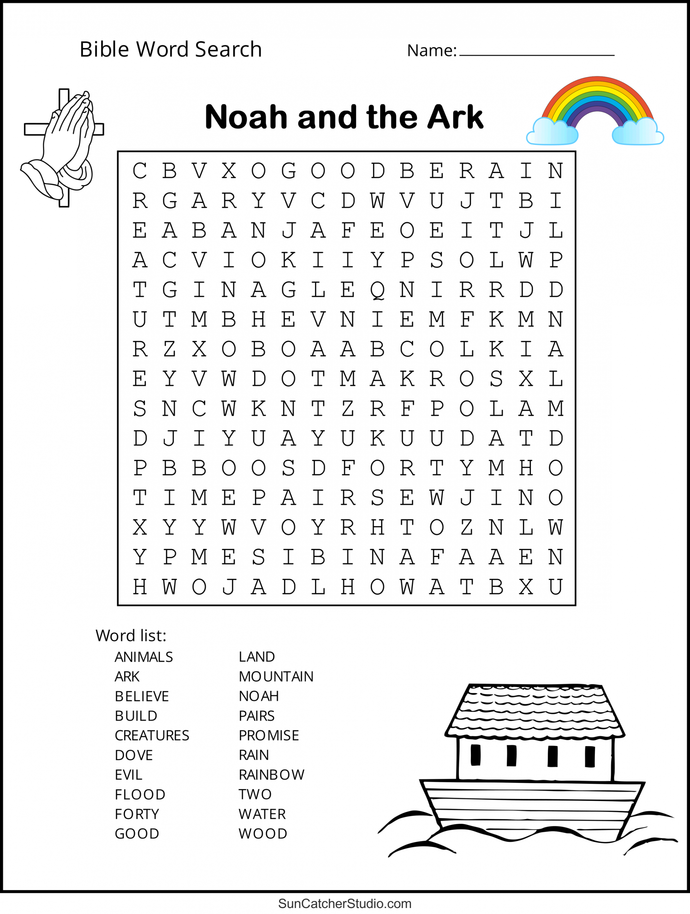 Bible Word Search (Free Printable Christian Puzzles) – DIY