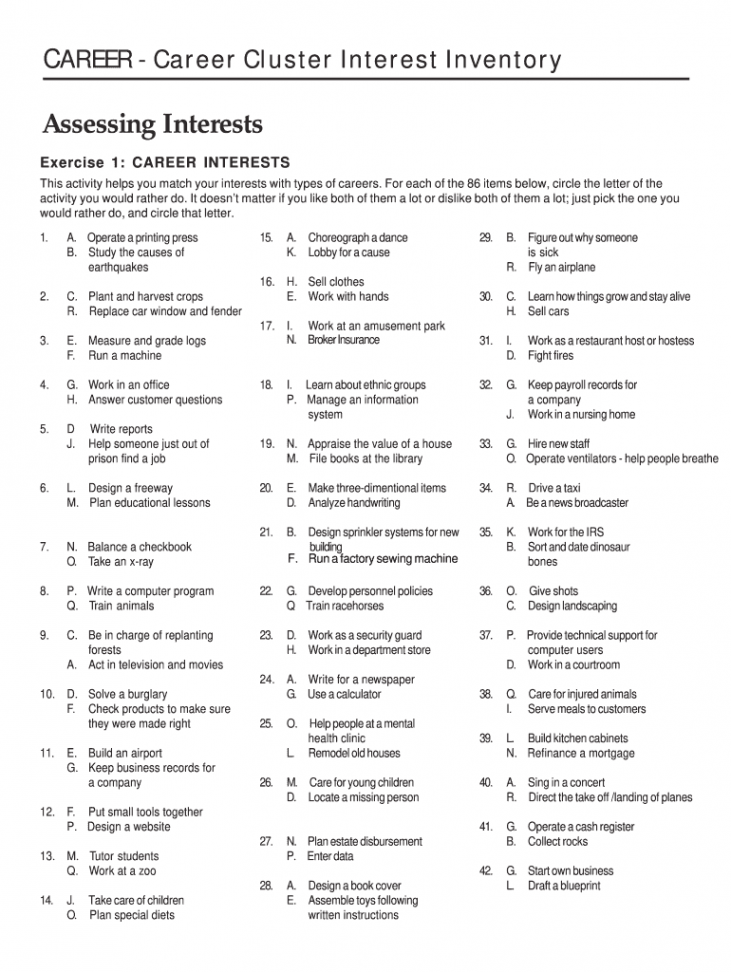 Career Cluster Interest Inventory Assessing: Fill out & sign