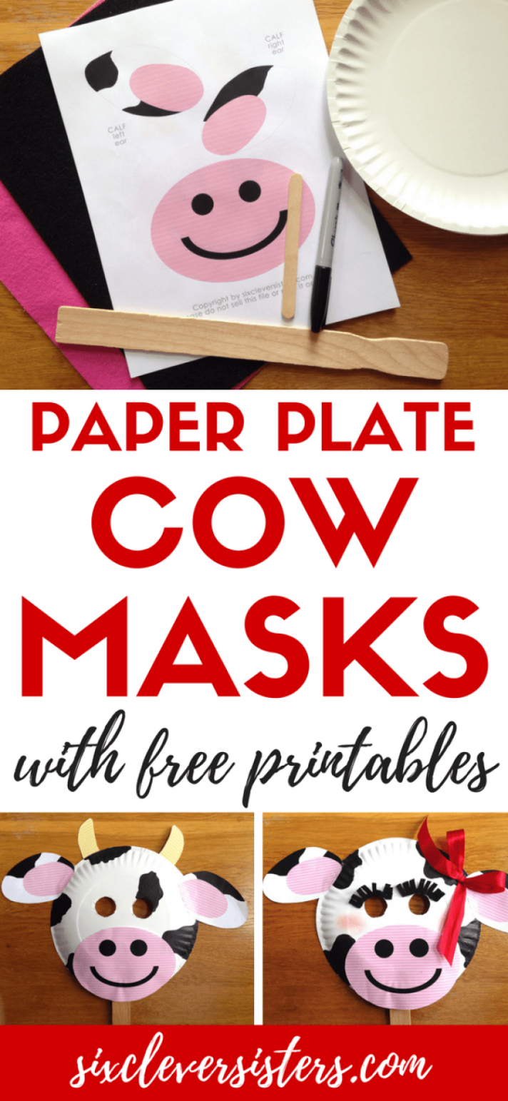 Chick-fil-A Cow Day { Paper Plate Cow Masks With Free Printables