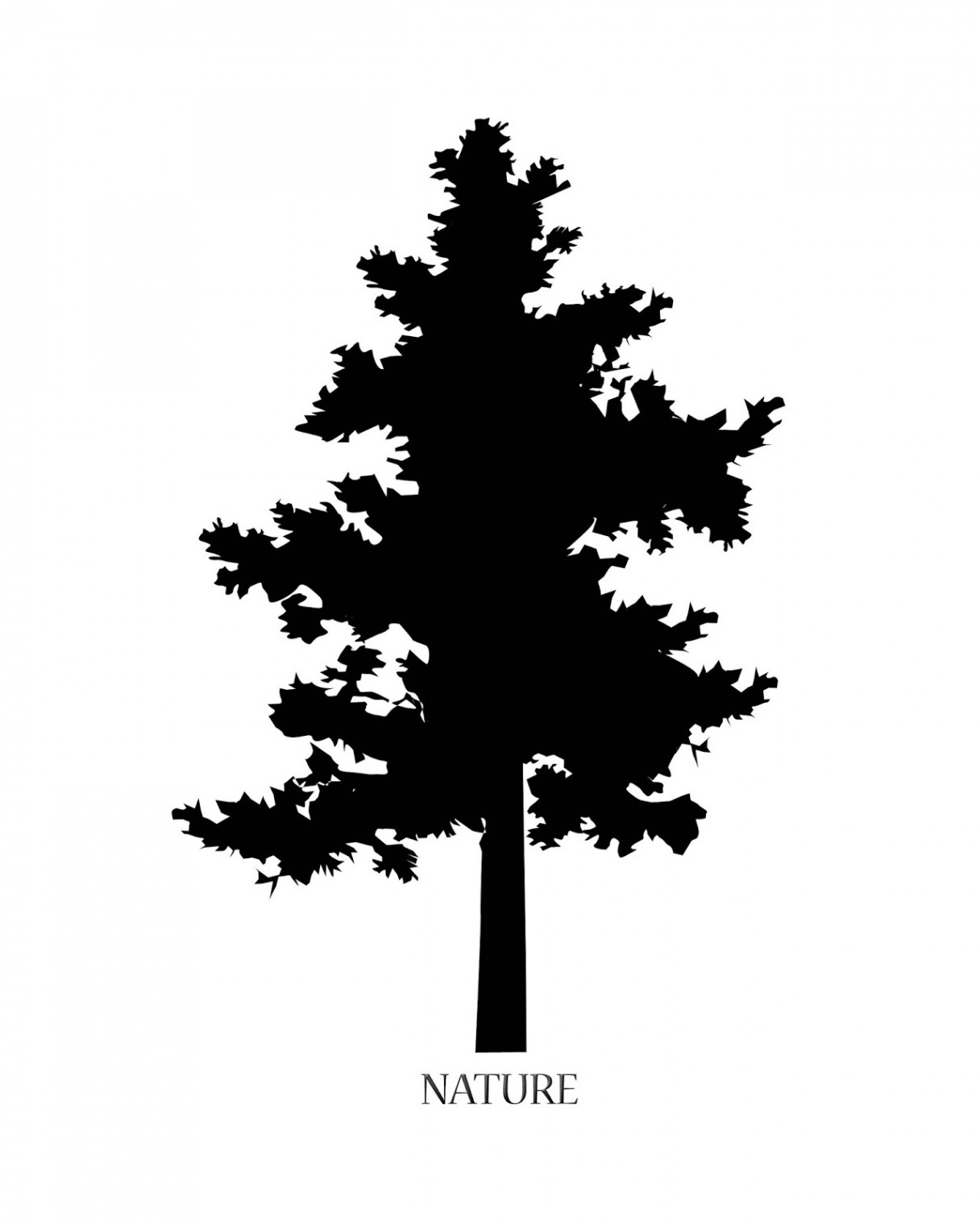 CJO Photo: Printable Black and White Art x: Tree Silhouette