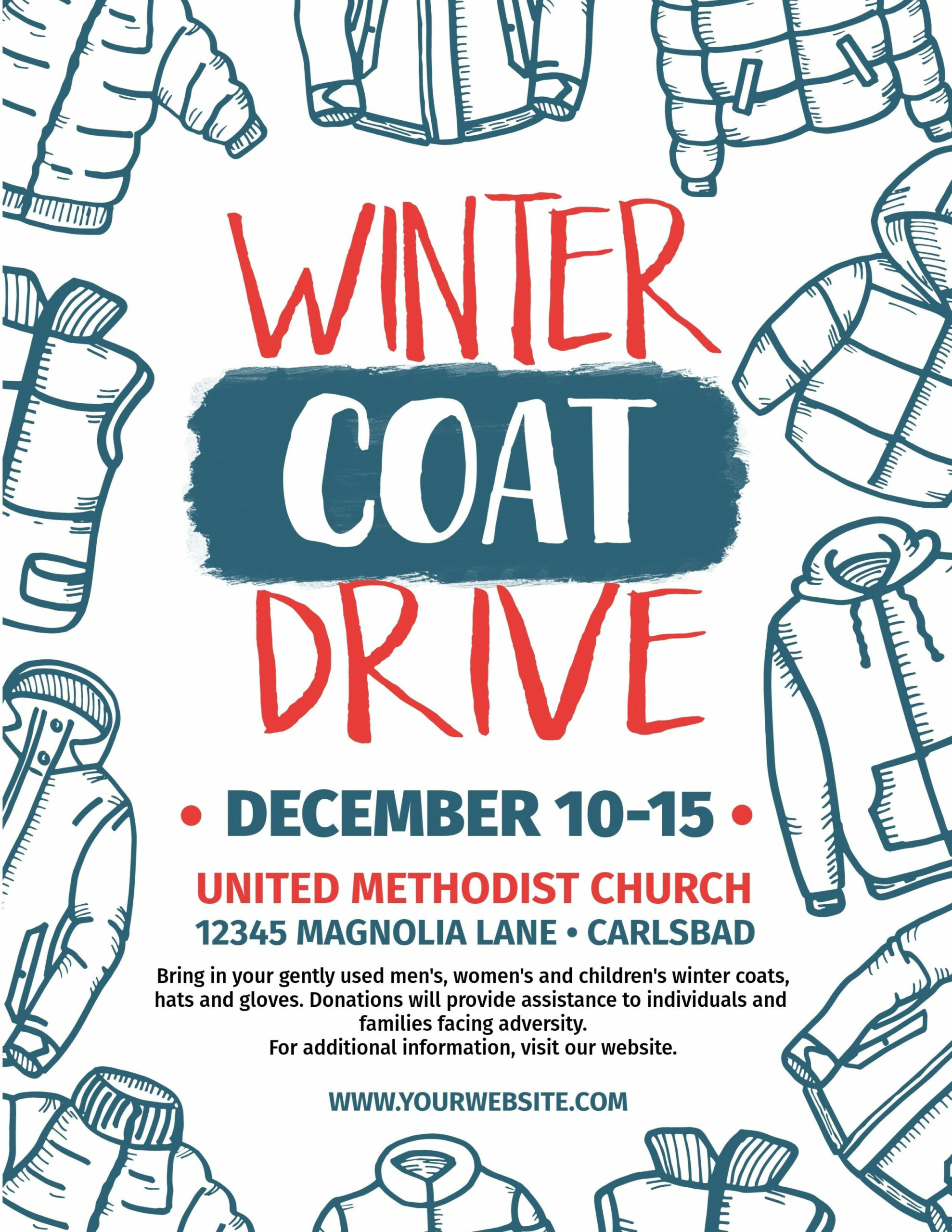 Coat Drive Template EDITABLE Winter Coat Drive Flyer - Etsy  Coat