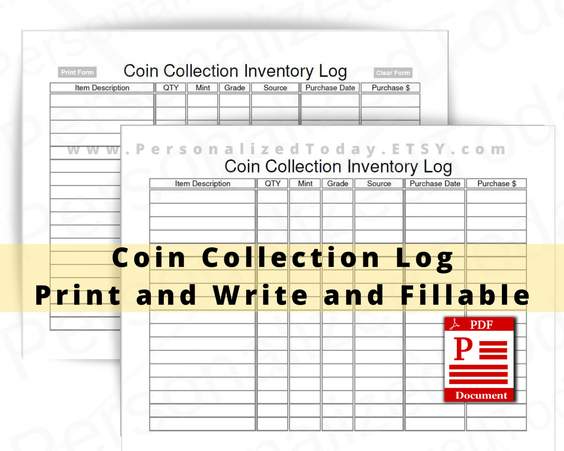 Coin Inventory Log - Etsy Singapore