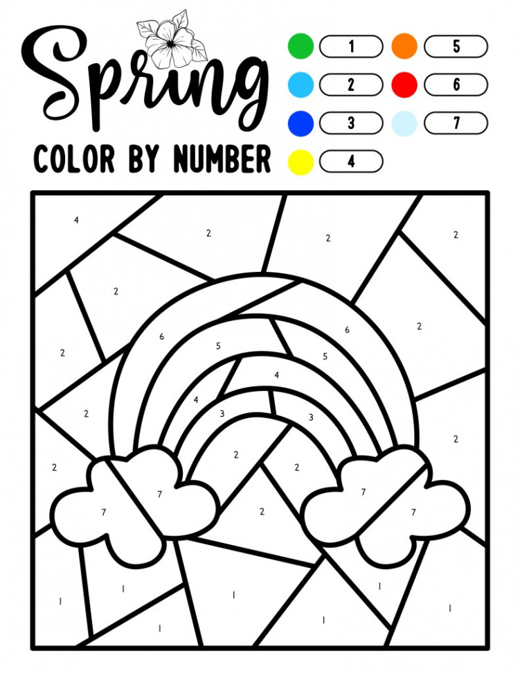 Color by Number Spring Coloring Pages - In The Playroom