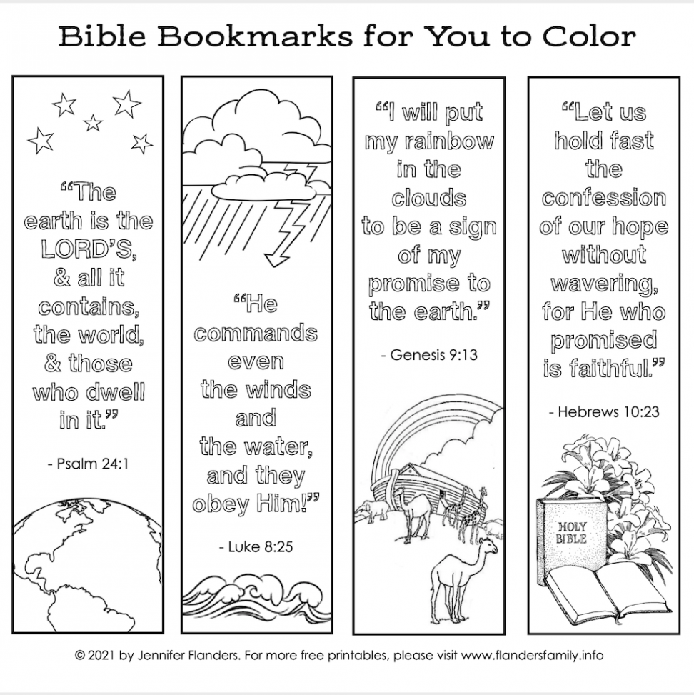 Color-Your-Own Bible Bookmarks - Flanders Family Home Life