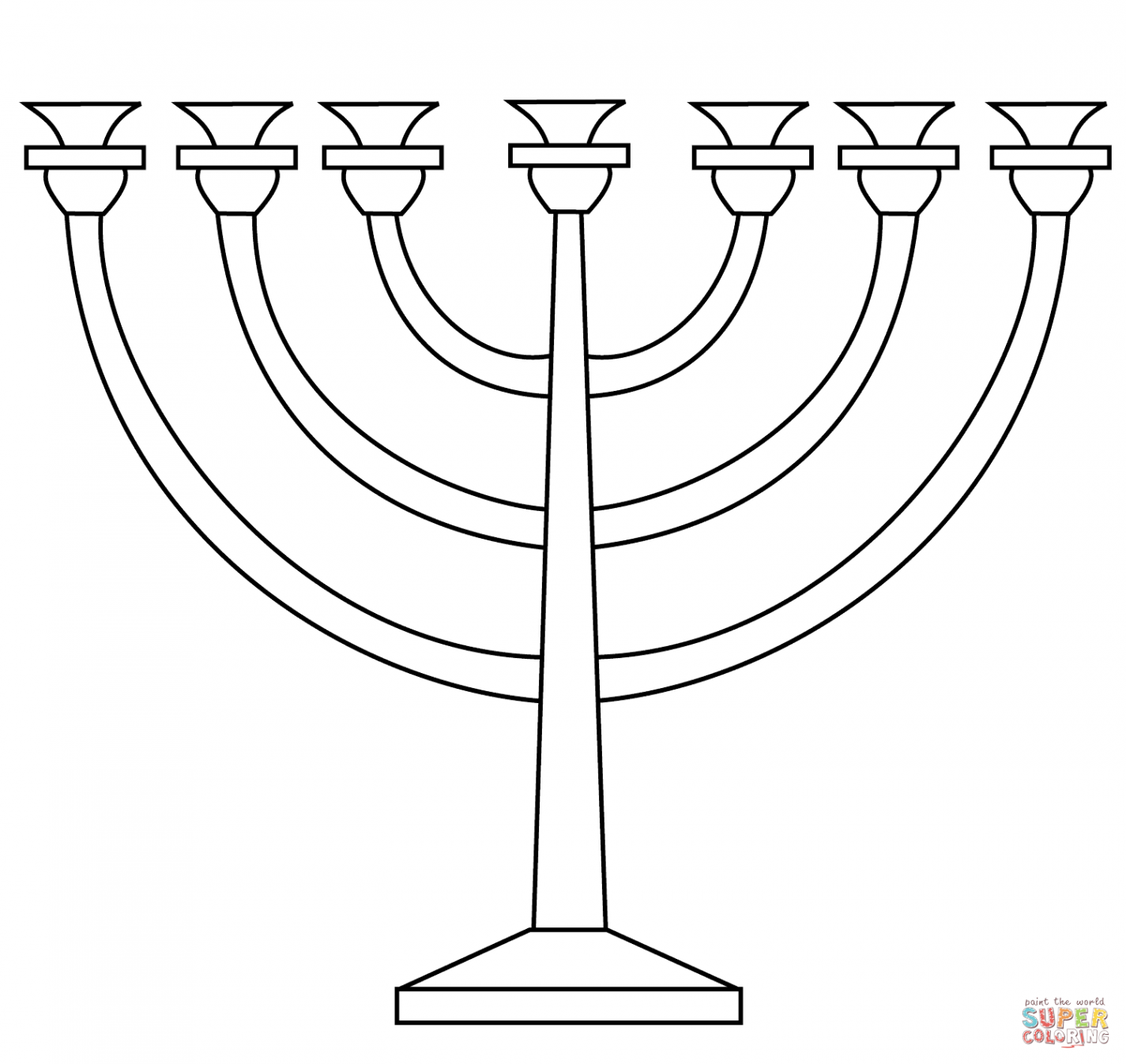 Coloring Menorah Coloring Page Free Printable Pages and Jewish