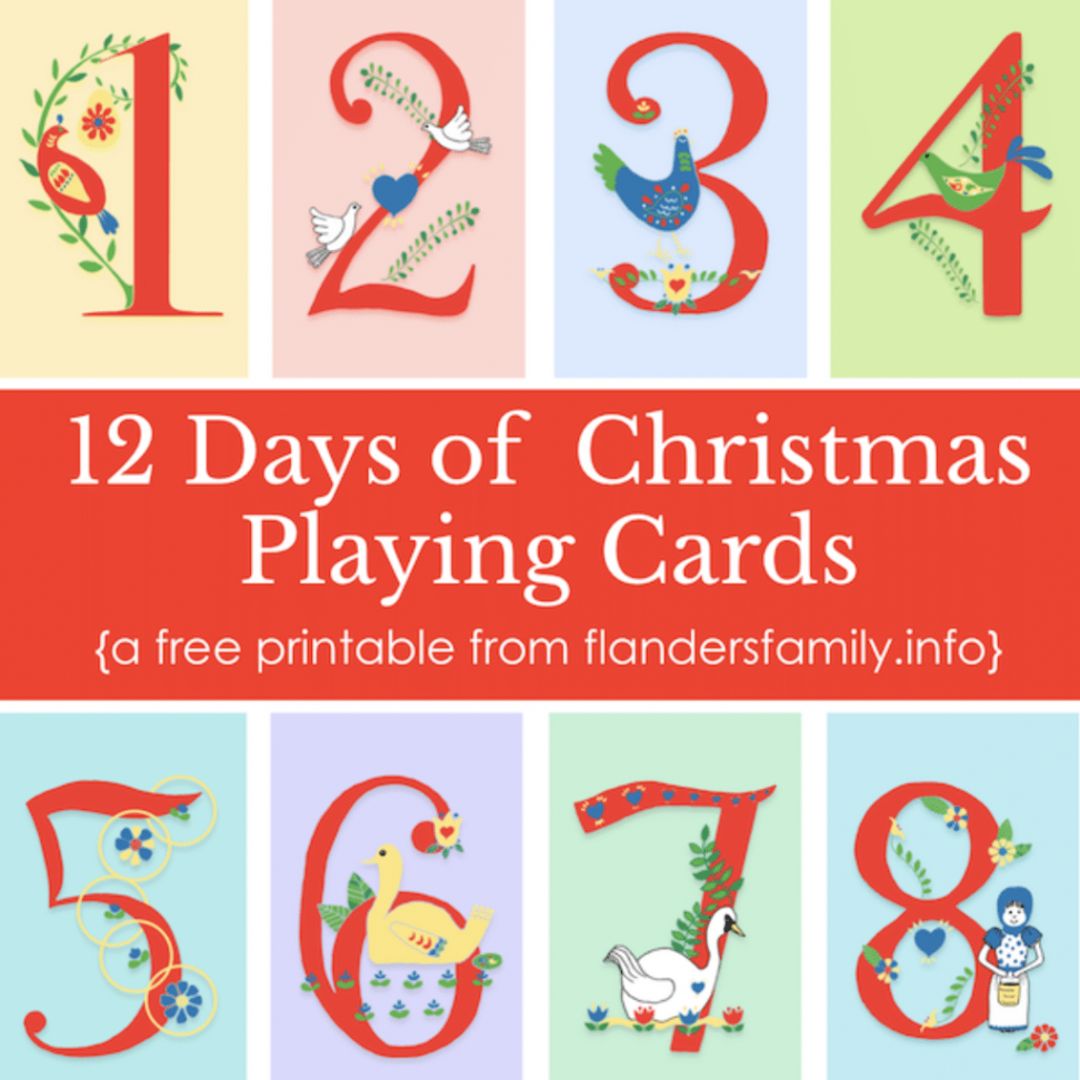 Days of Christmas Playing Cards - Flanders Family Home Life