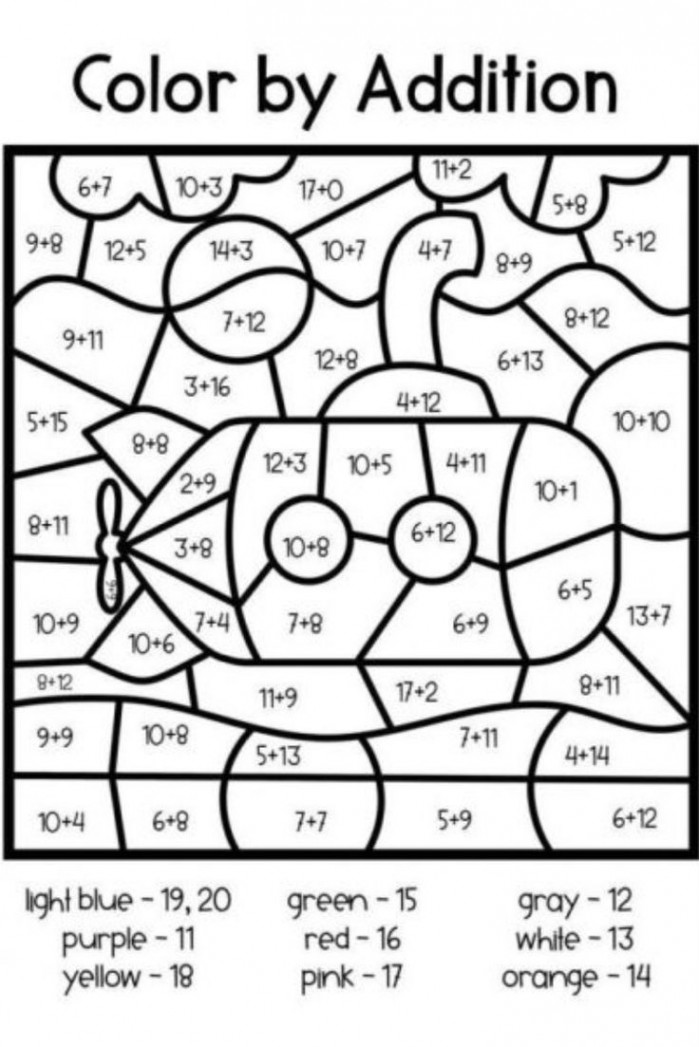 -Digit Addition Coloring Worksheets  Addition coloring worksheet