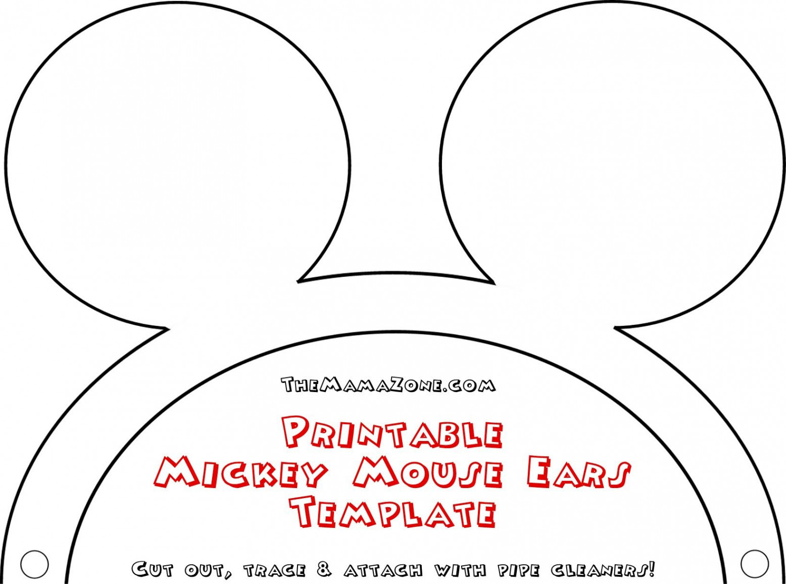 DIY Printable Mickey Mouse Ear Template  The Mama Zone  Mickey