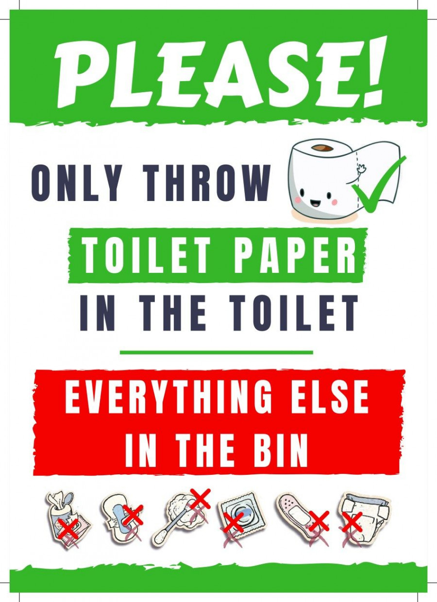 Do Not Flush Sign - FREE PRINTABLE for your Airbnb  Printable