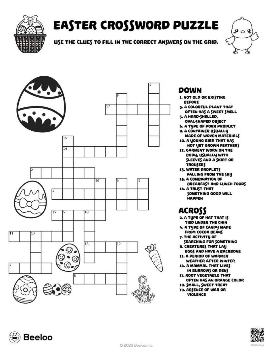 Easter Crossword Puzzle • Beeloo Printable Crafts and Activities