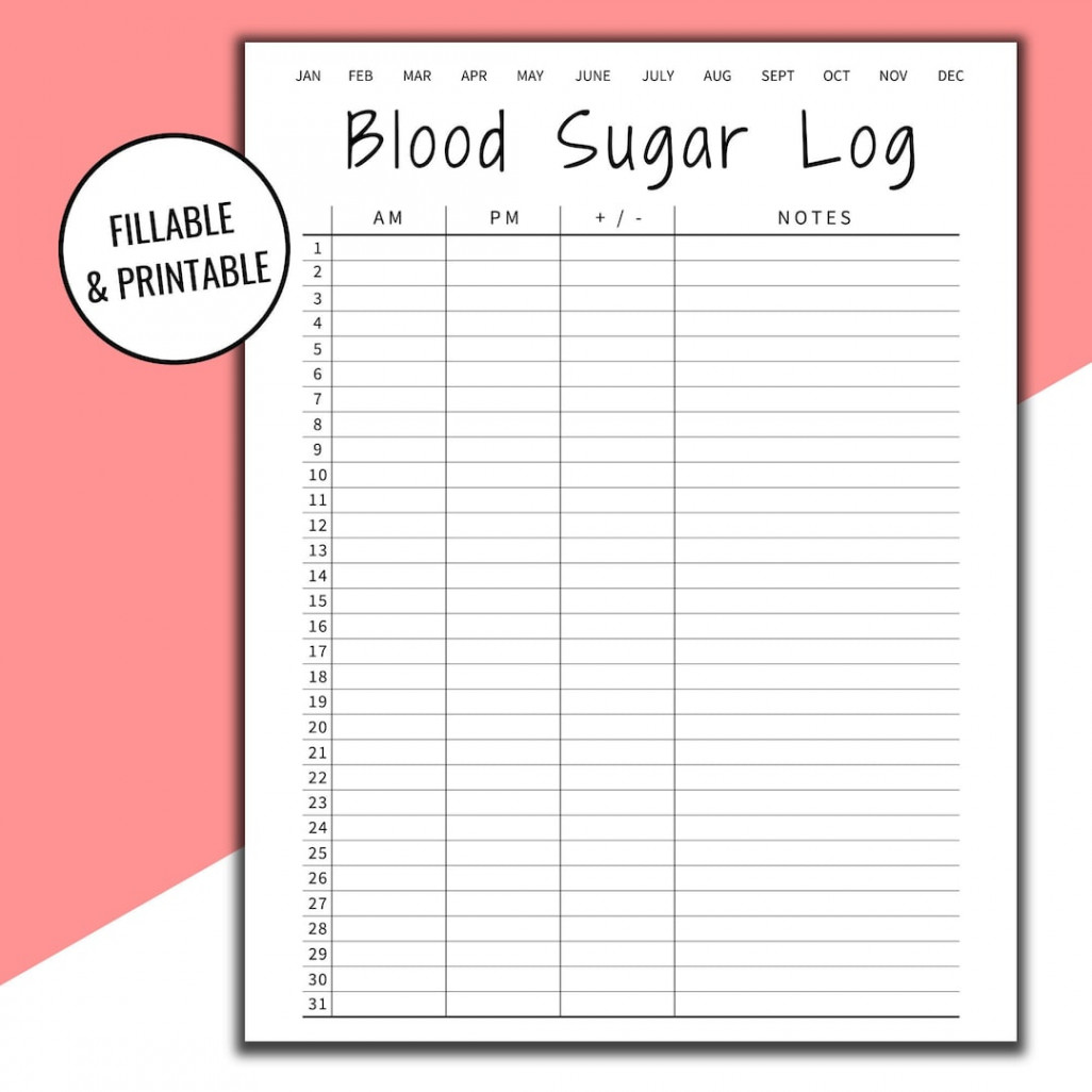 Editable & Printable Blood Sugar Log Blood Sugar Reading - Etsy