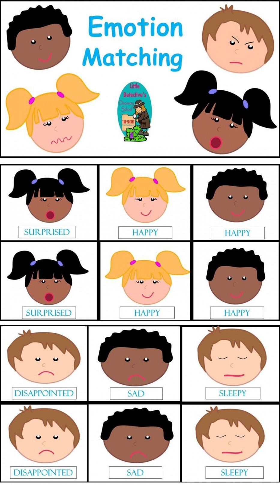 Emotion Matching Game  Feelings games, Social emotional skills