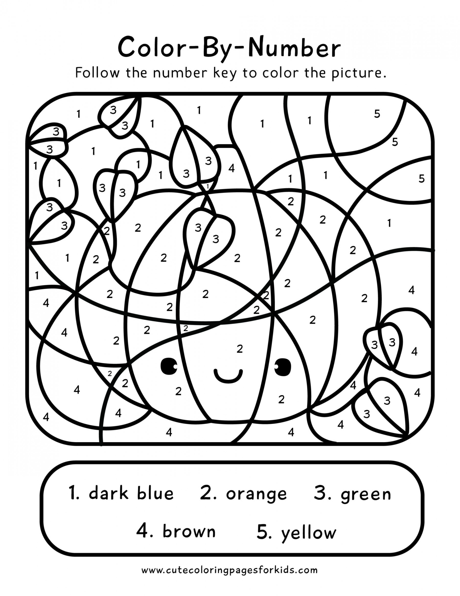 Fall Color-By-Number Printables for Kids - Cute Coloring Pages For