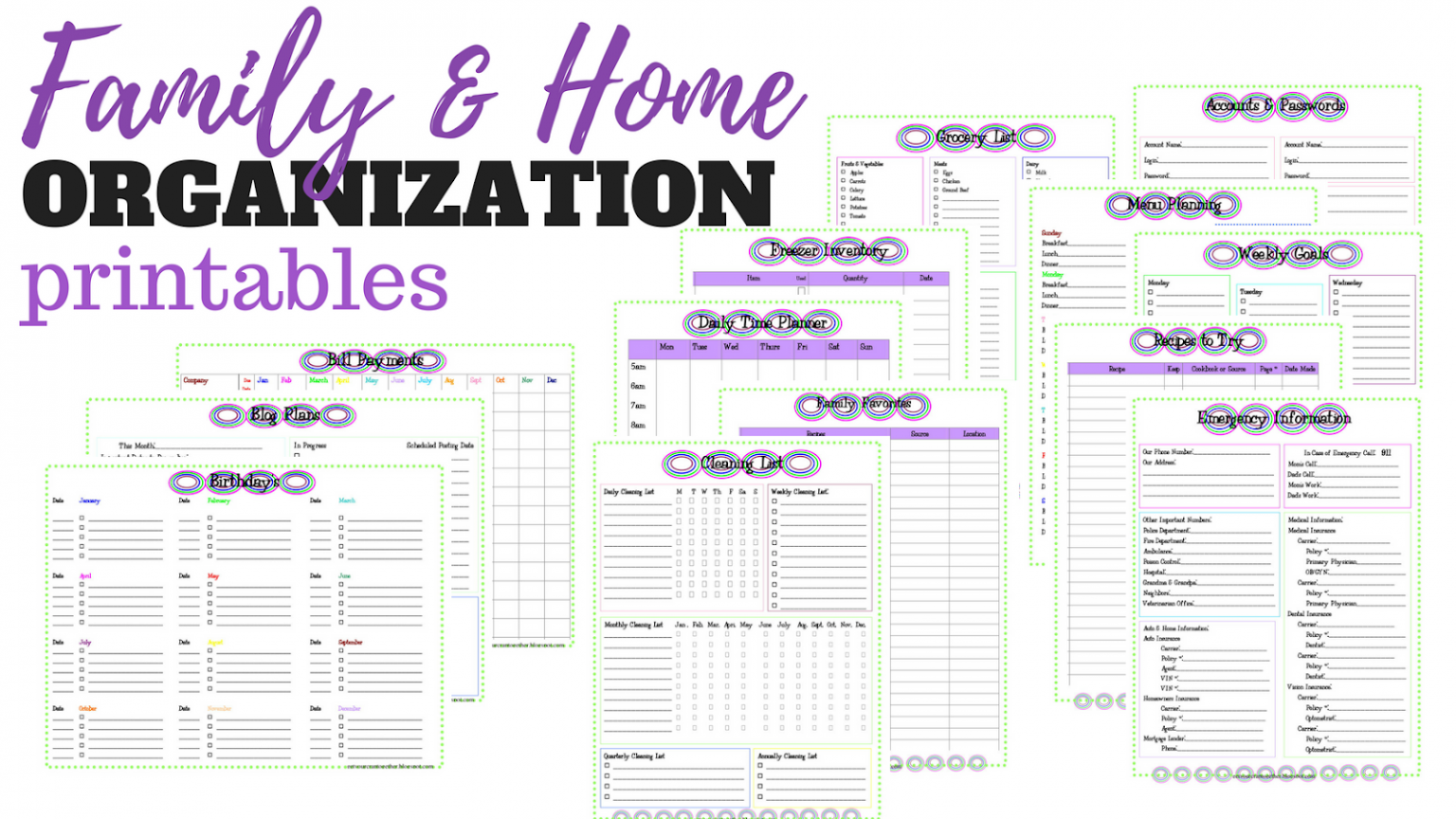 Family and Home Organization Binder Printables  Sew Simple Home