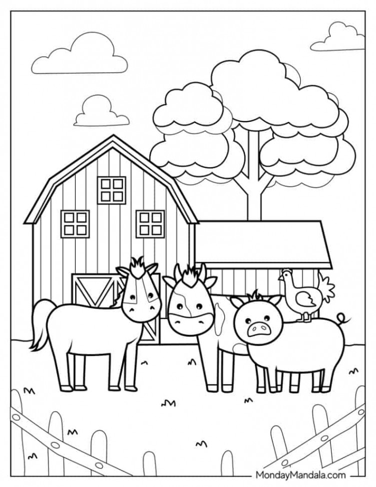 Farm Coloring Pages (Free PDF Printables)