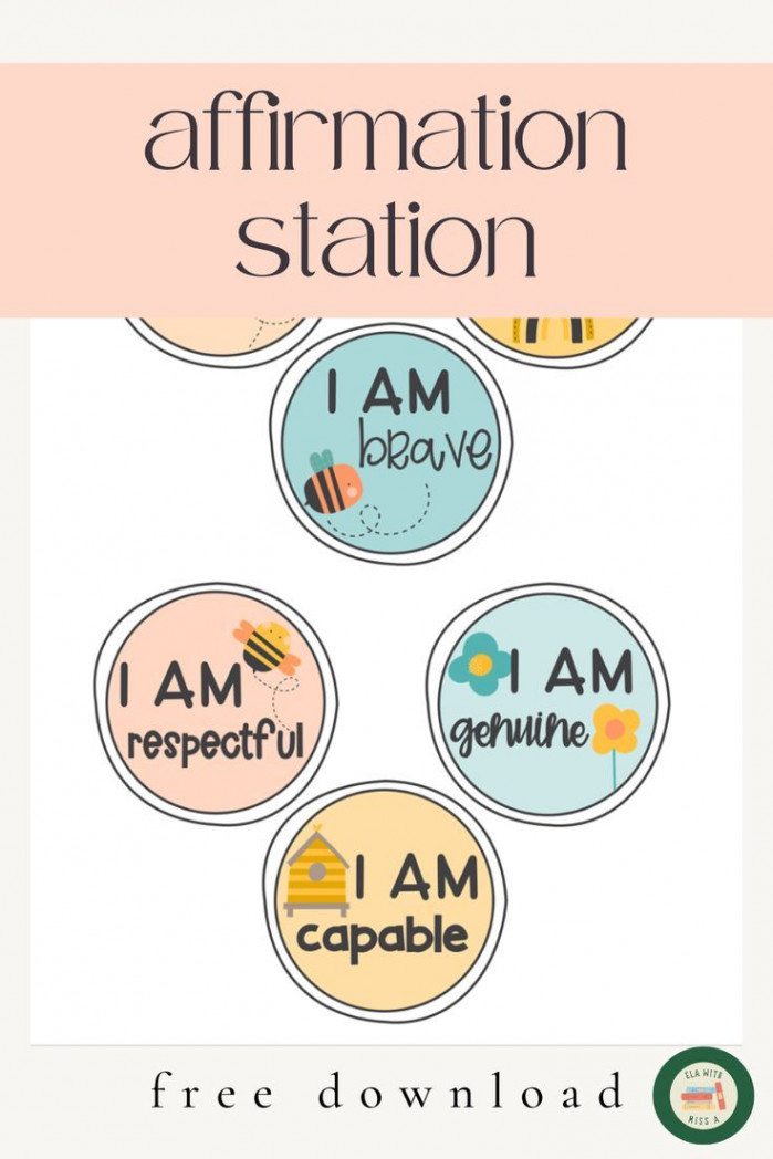 FREE Affirmation Station  Bee-Themed  Printable and Ready to Go