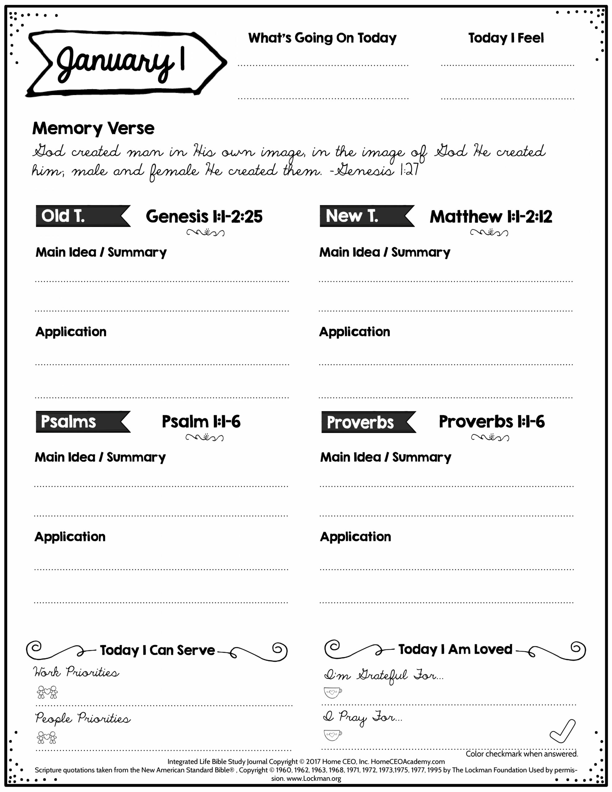 Free Bible Study Printables