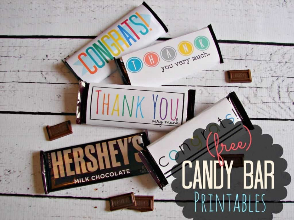 free candy bar wrapper thank you (and congrats) printables! - A