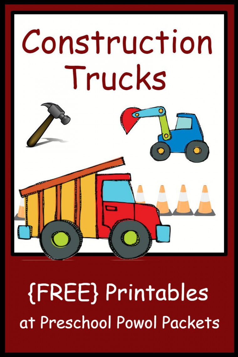 FREE} Construction Theme Preschool Printables  Construction theme