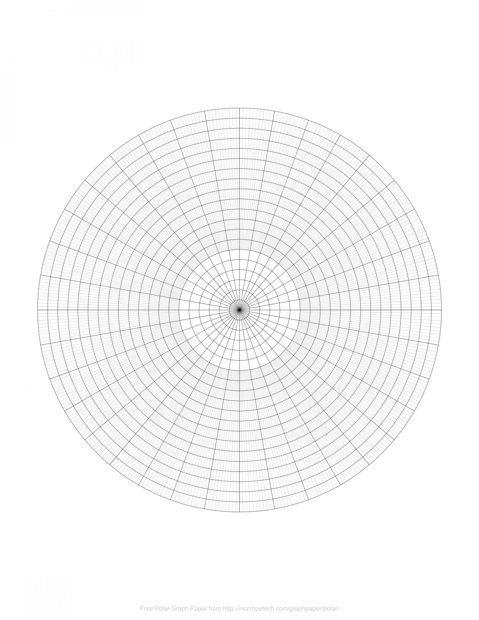 Free Online Graph Paper / Polar  Paper template, Printable graph