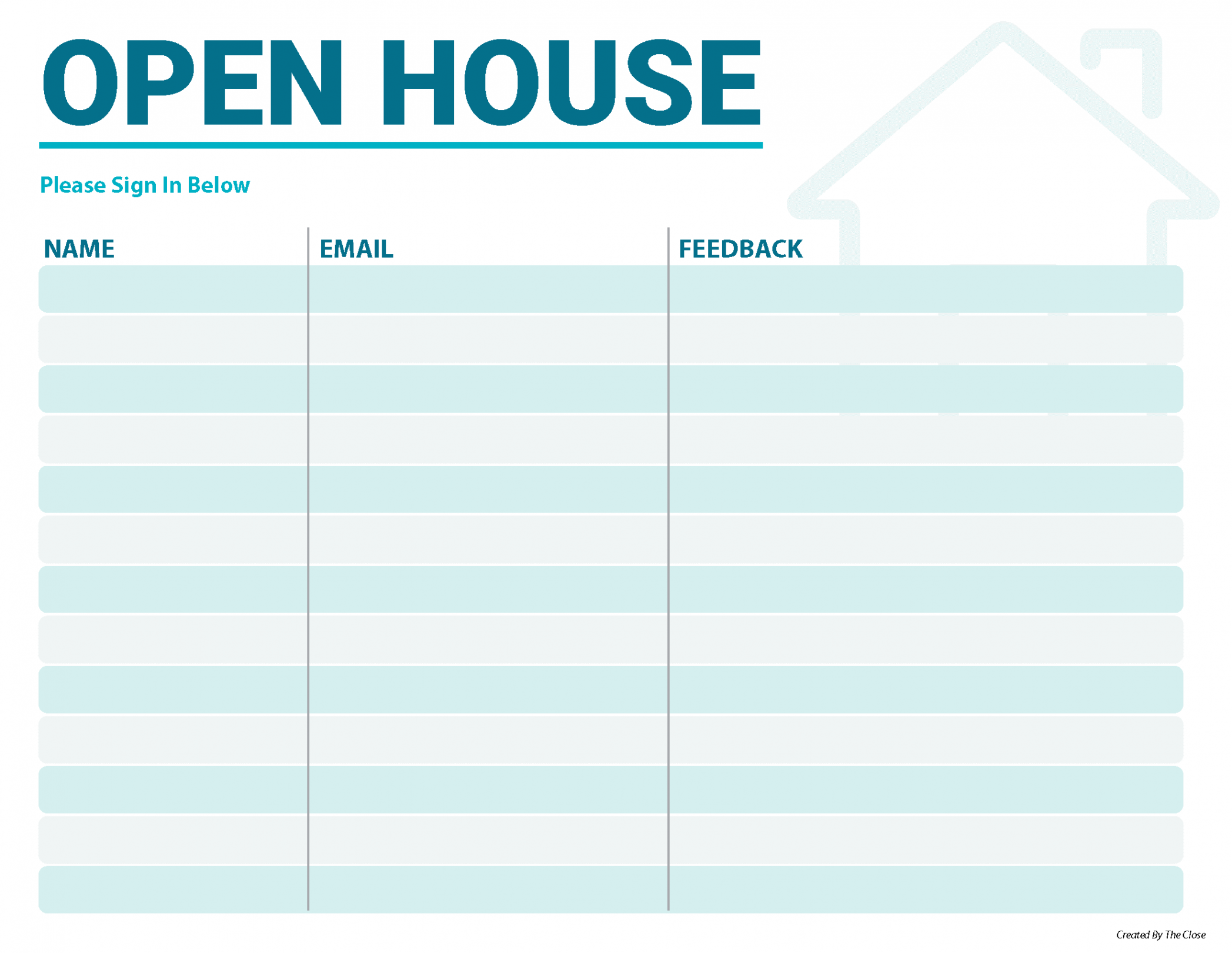 Free Open House Sign-in Sheets to Try This Weekend