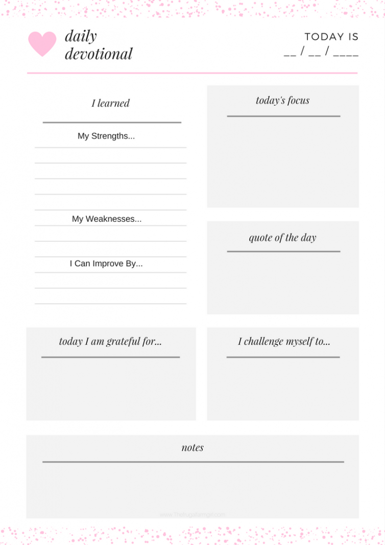 Free Personal Daily Devotional Printable  Daily devotional