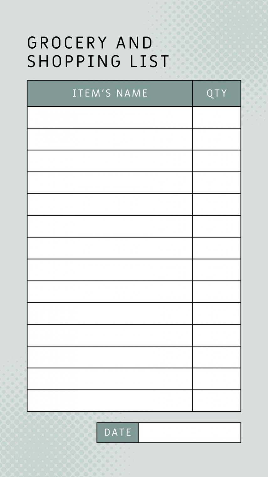 Free printable and customizable grocery list templates  Canva