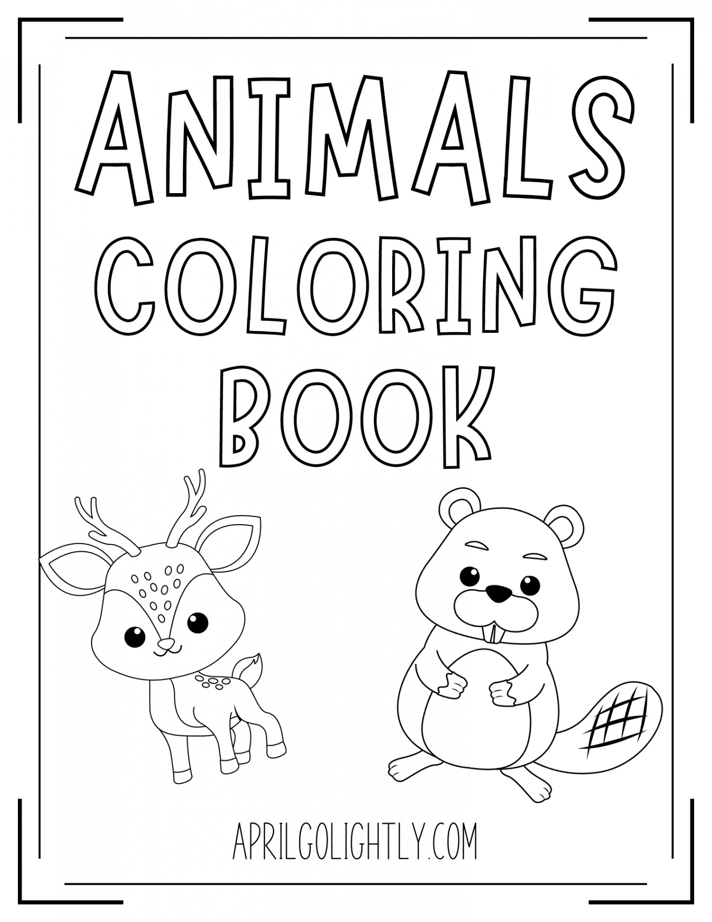 FREE Printable Animals Coloring Book - April Golightly