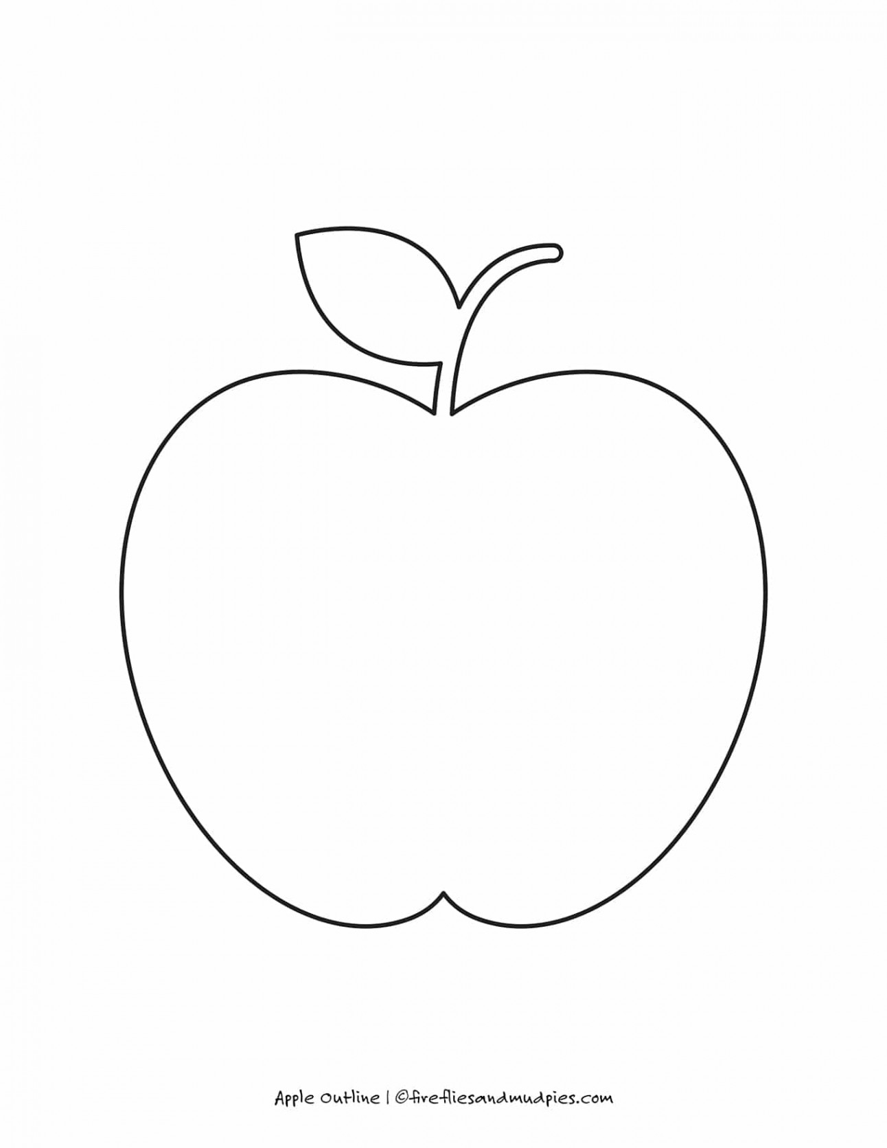 Free Printable Apple Outline for Crafts - Fireflies and Mud Pies