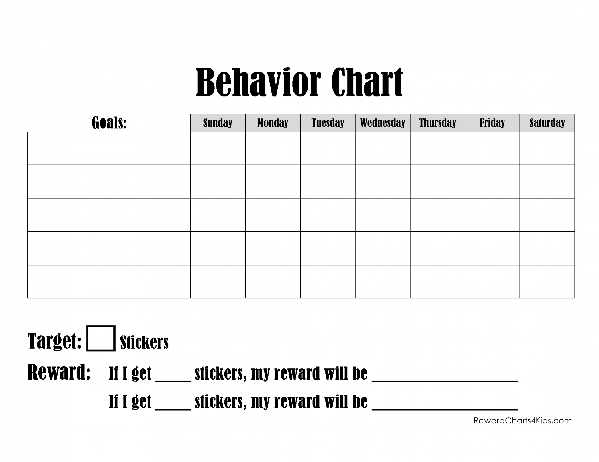 Free Printable Behavior Charts  Customize online  Hundreds of Charts