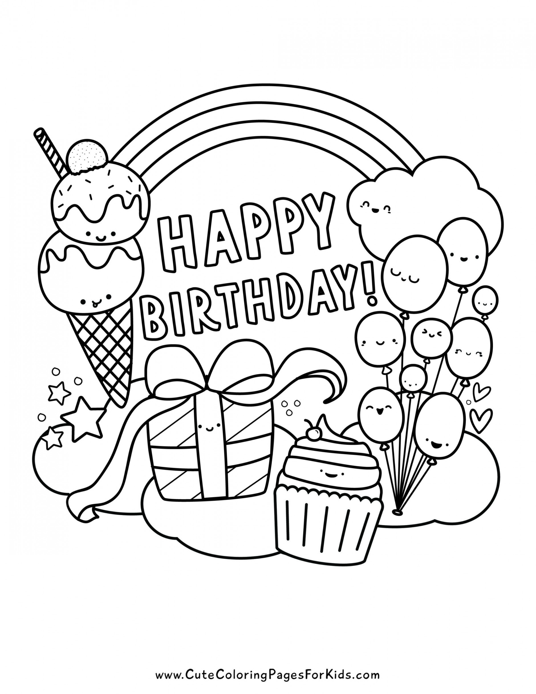 Free Printable Birthday Coloring Pages - Cute Coloring Pages For Kids