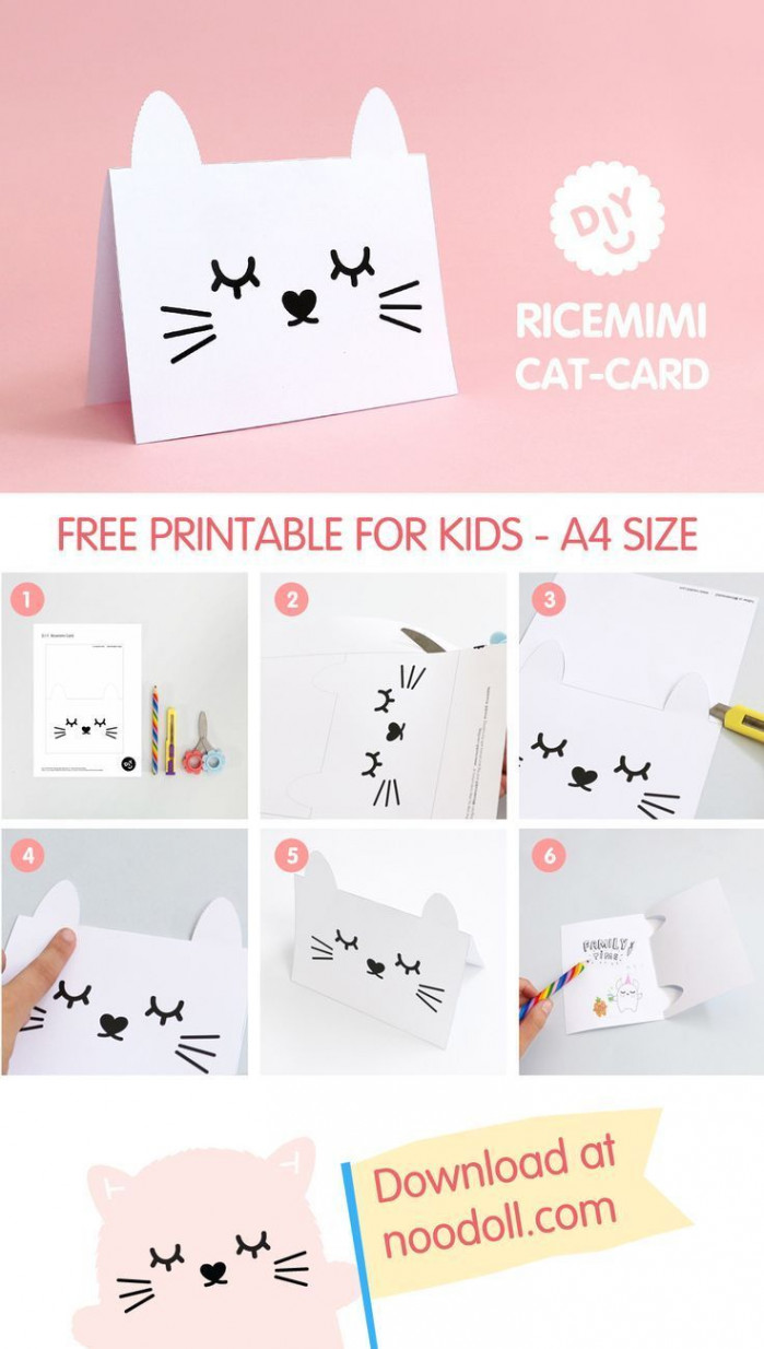 FREE Printable Cat Card A size free download of cute cat face