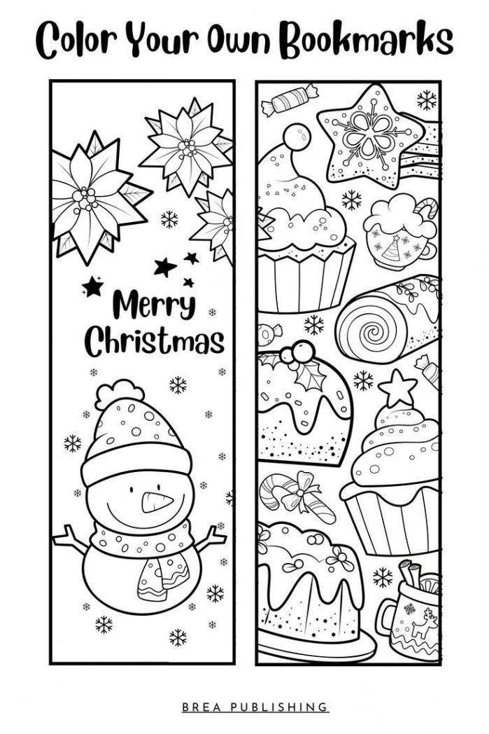 Free Printable Christmas Bookmarks To Color in   Christmas