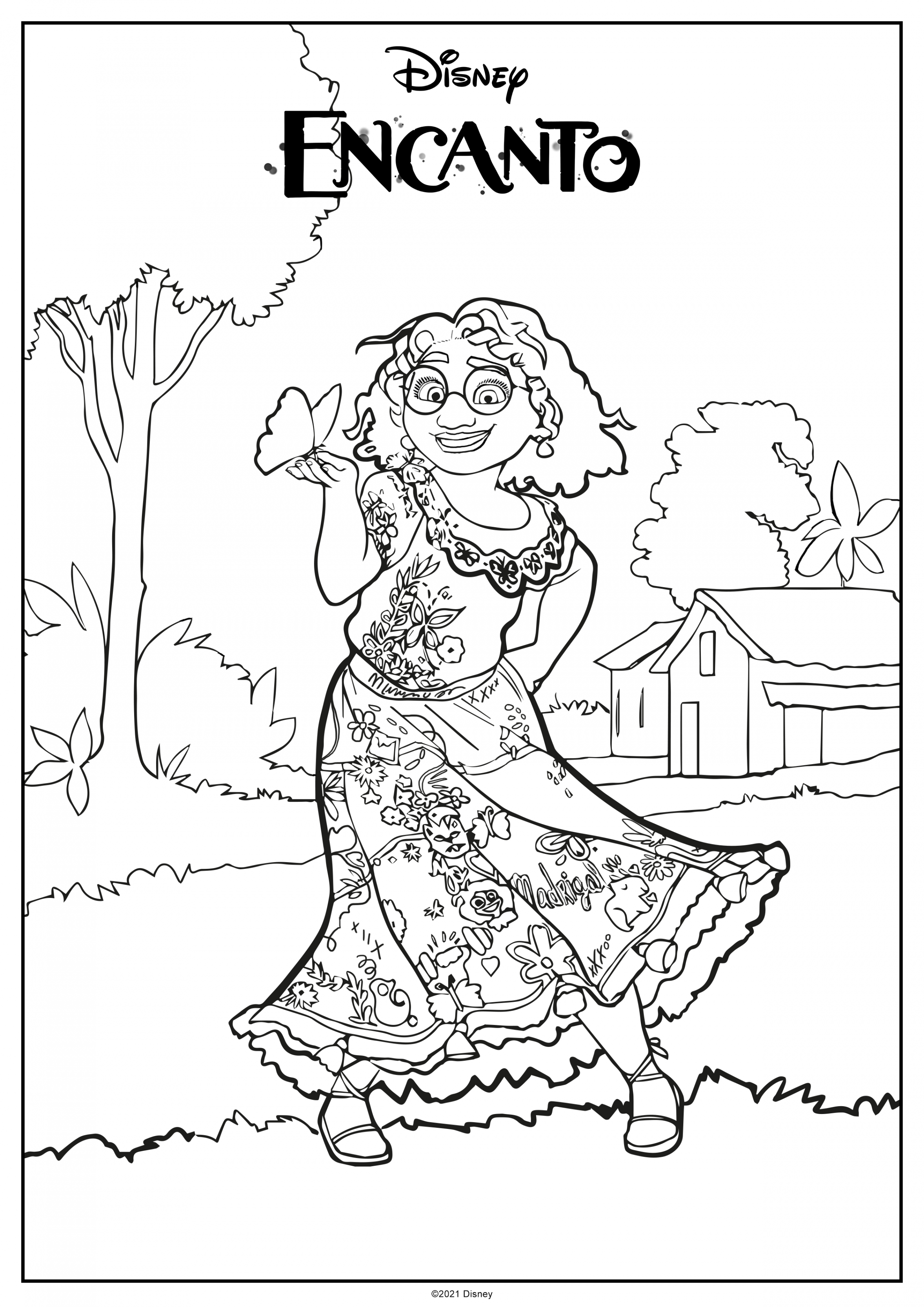 Free Printable Disney ENCANTO Coloring Pages  Butterfly coloring