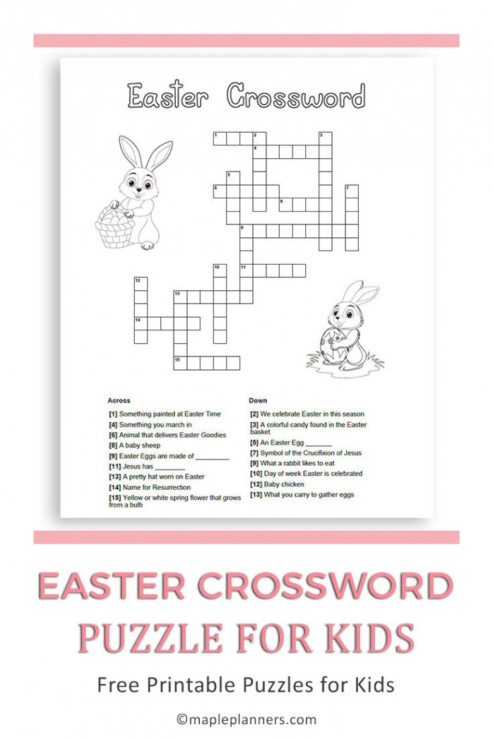 Free Printable Easter Crossword Puzzle  Fun Easter Activities for