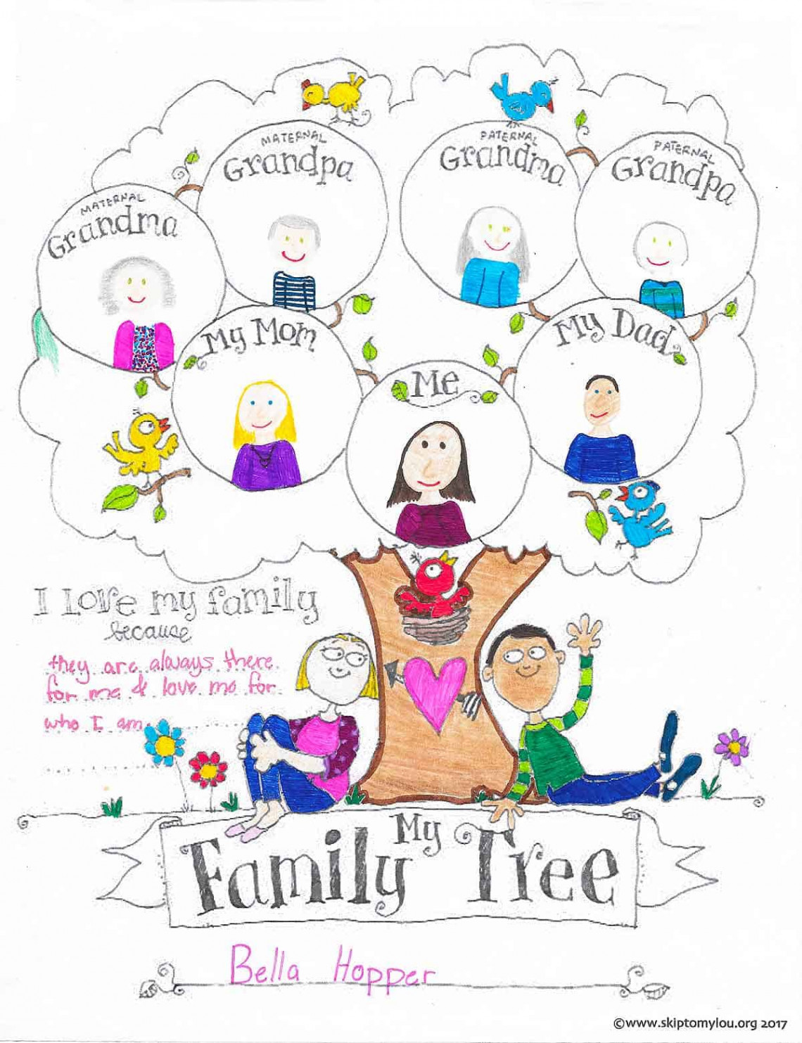 FREE Printable Family Tree Coloring Page  Skip To My Lou