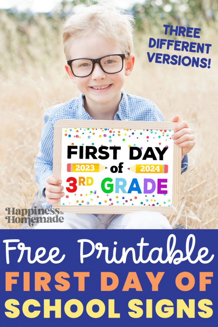 Free Printable First Day of School Signs - - Happiness is